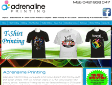 Tablet Screenshot of adrenalineprinting.com.au